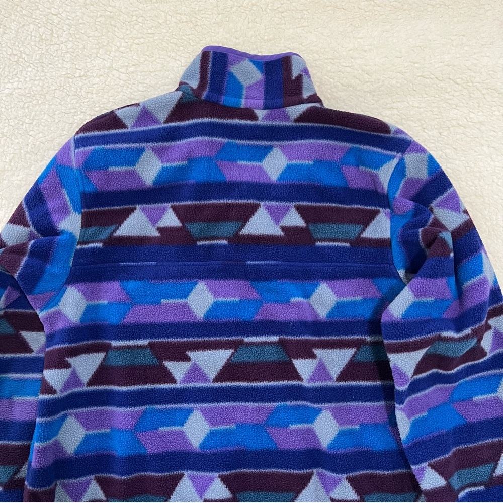 Patagonia Purple & Blue Geometric Fleece Pullover - Picture 13 of 15